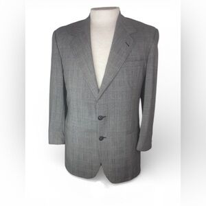 V2 by Versace Classic Gray Glen Check Blazer Sports Coat Men’s Size 48R